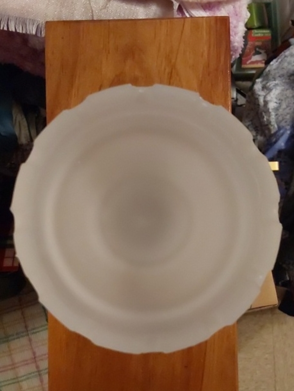 Frosted Glass Table Lamp with Scalloped Shade - Picture 5 of 8
